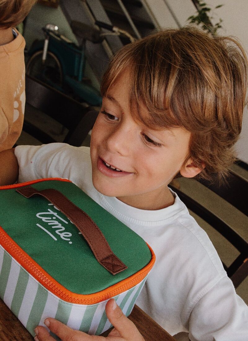 ISOTHERMAL LUNCH BAG GREEN STRIPES