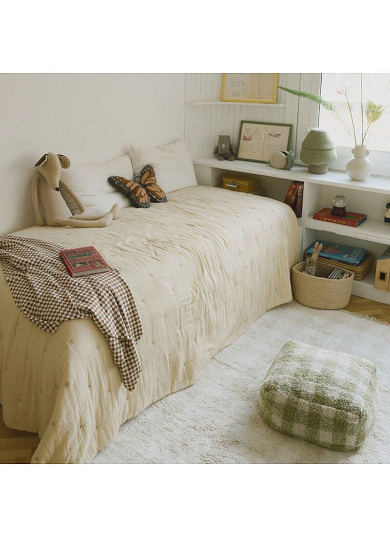 FLOOR CUSHION VICHY MATCHA