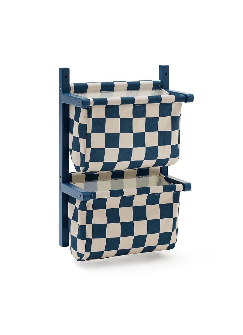 WALL MOUNTED FABRIC STORAGE SHELF PETROL
