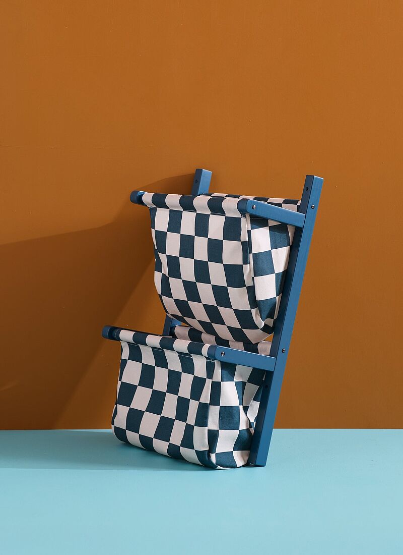 WALL MOUNTED FABRIC STORAGE SHELF PETROL