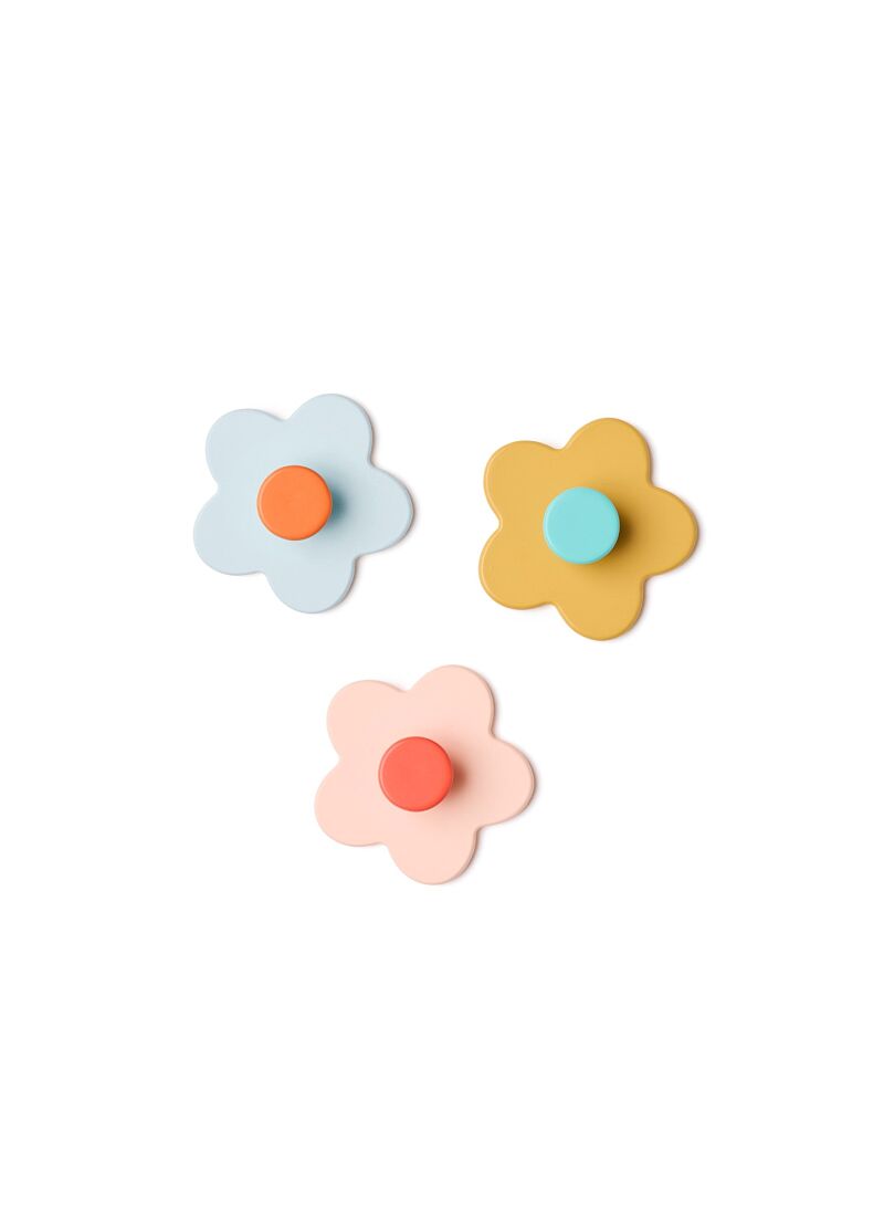 SET OF 3 WOODEN HANGERS KID'S BASE FLOWERS