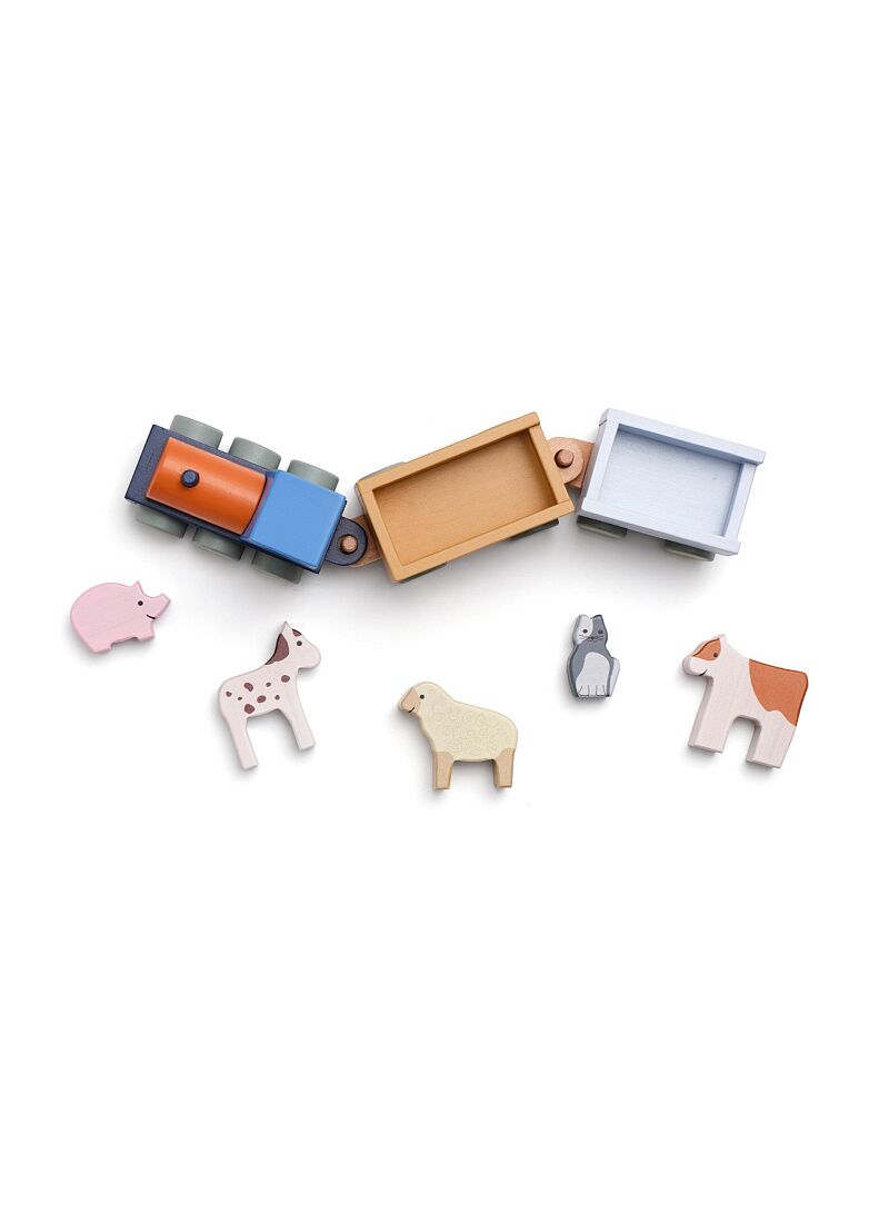 WOODEN TRAIN WITH FARM ANIMALS AIDEN