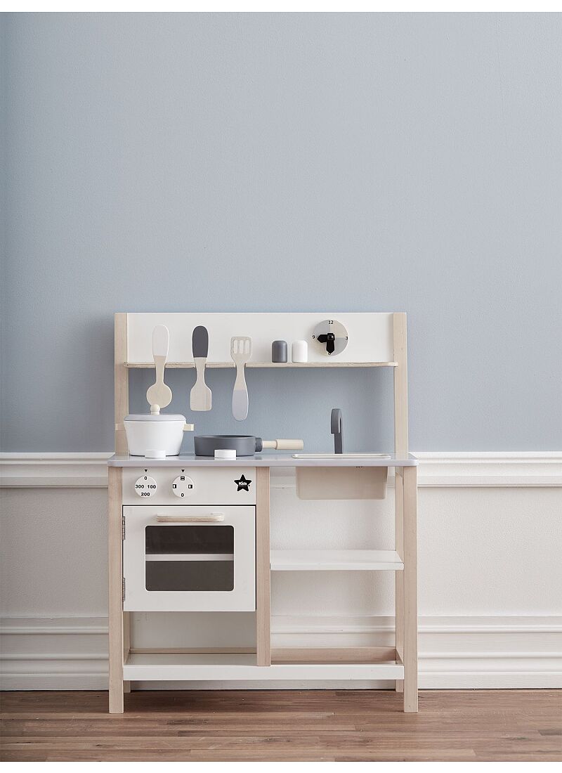 WOODEN TOY KITCHEN NATURAL/WHITE