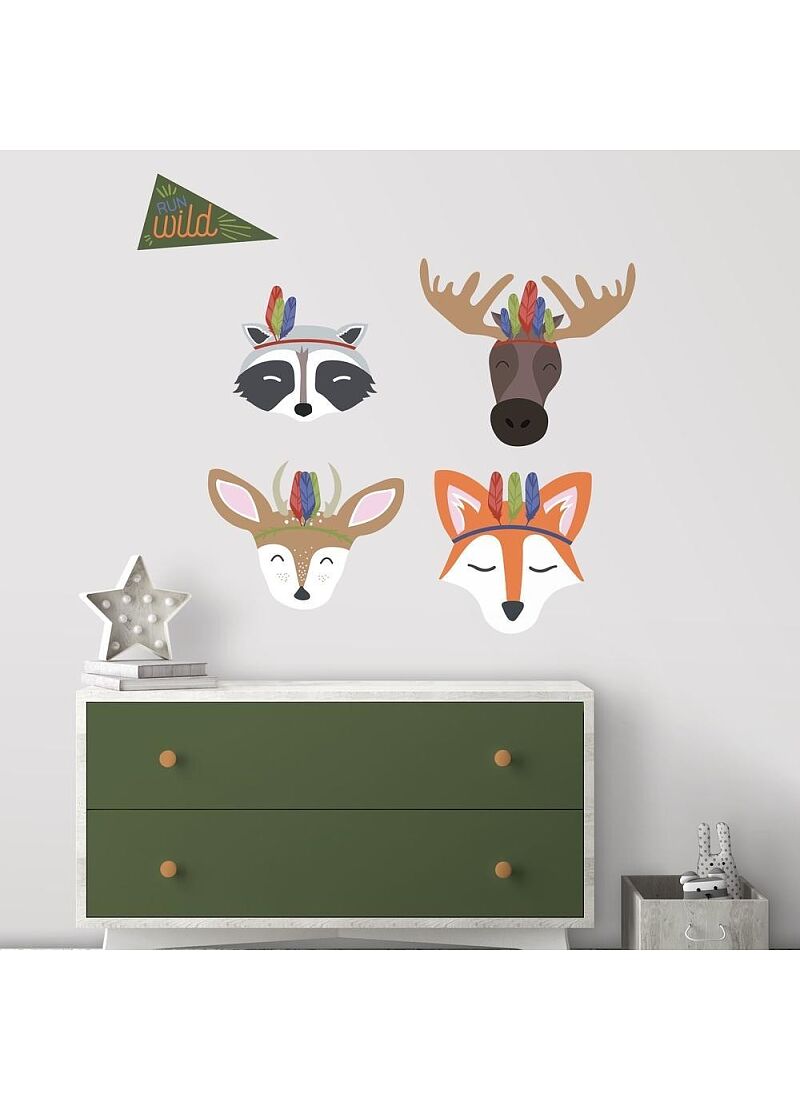 WALL STICKERS SLEEPY WOODLAND ANIMALS