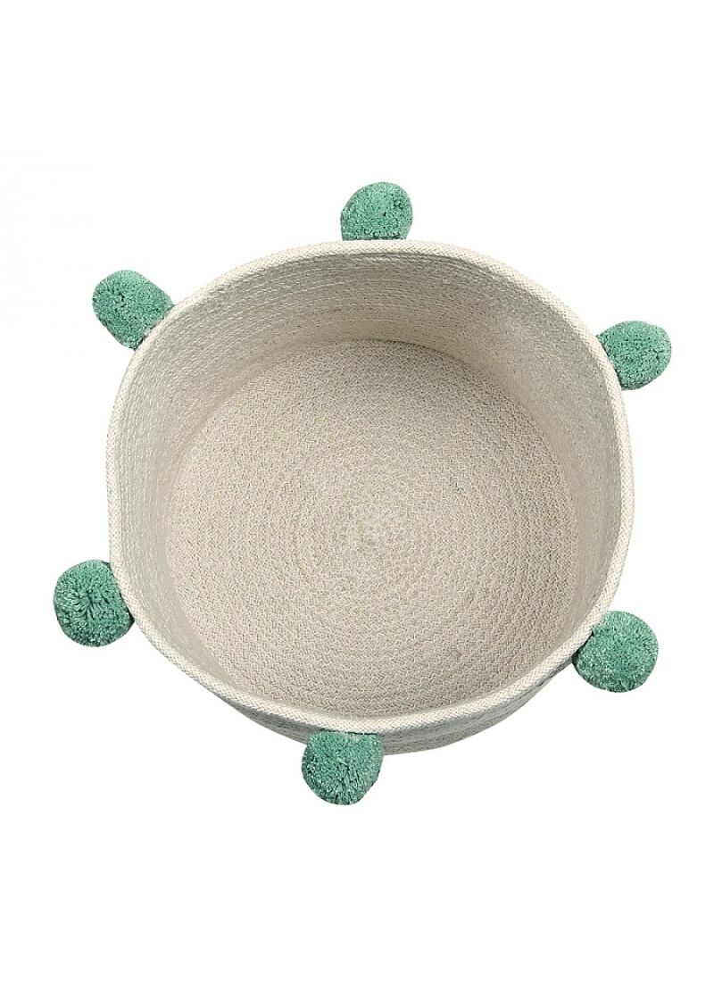 BASKET BUBBLY NATURAL-GREEN (30X30)