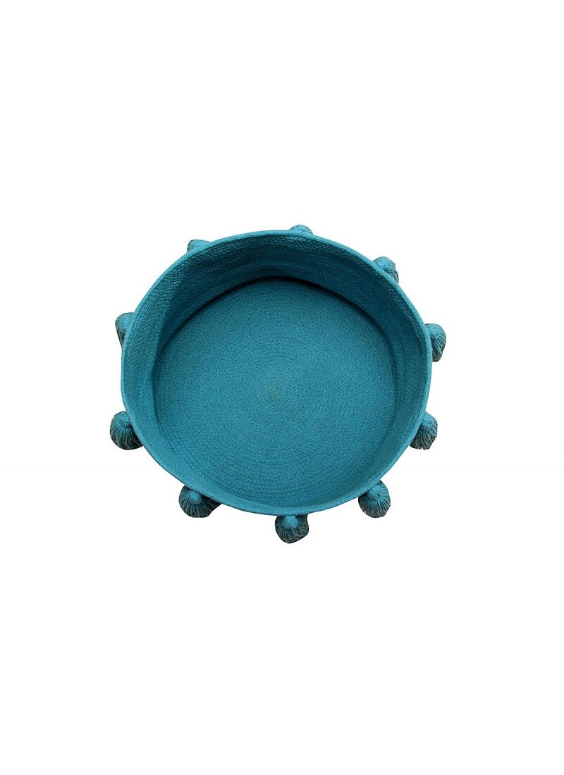 BASKET TASSELS PETROLEUM (30X45)