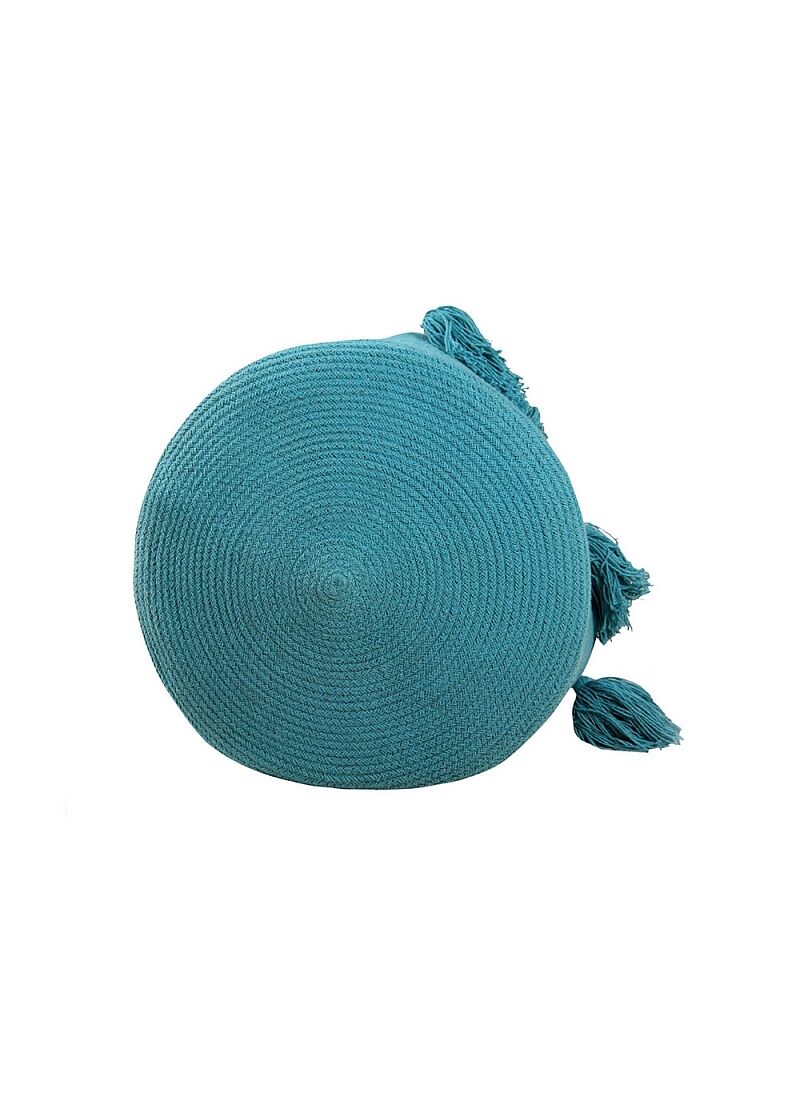BASKET TASSELS PETROLEUM (30X45)