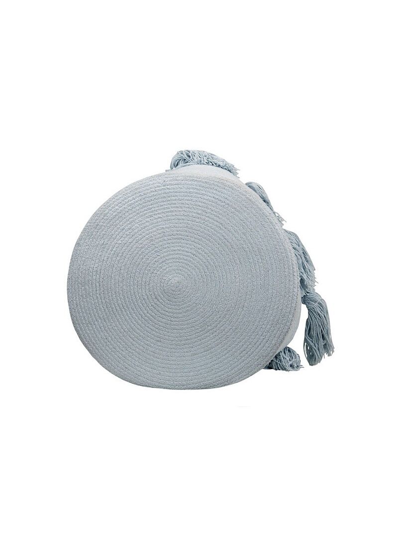 BASKET TASSELS SOFT BLUE (30X45)