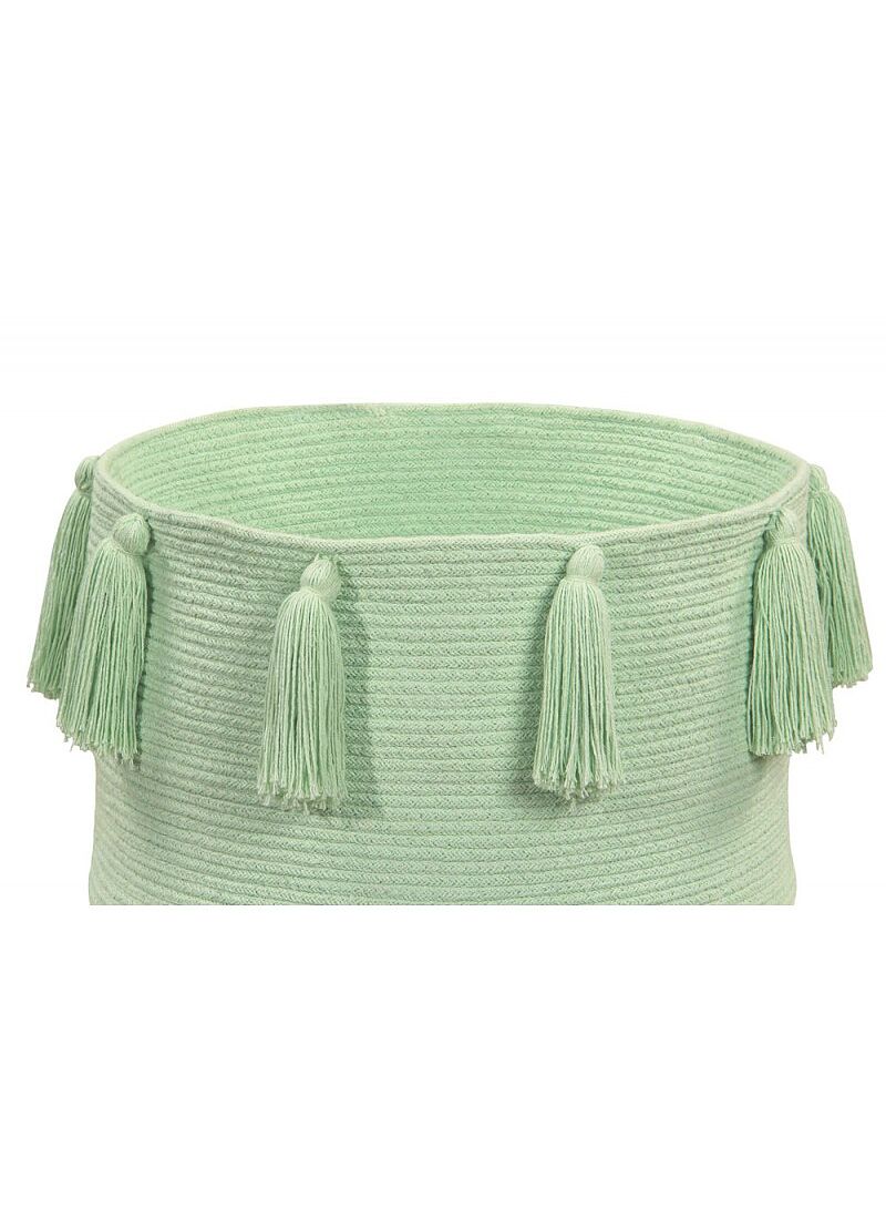 BASKET TASSELS SOFT MINT (30X45)