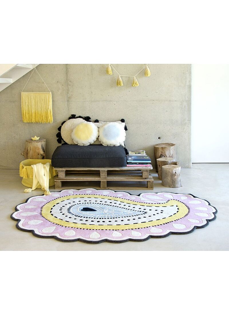BASKET TASSELS YELLOW (30X45)