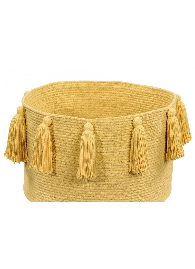 BASKET TASSELS YELLOW (30X45)