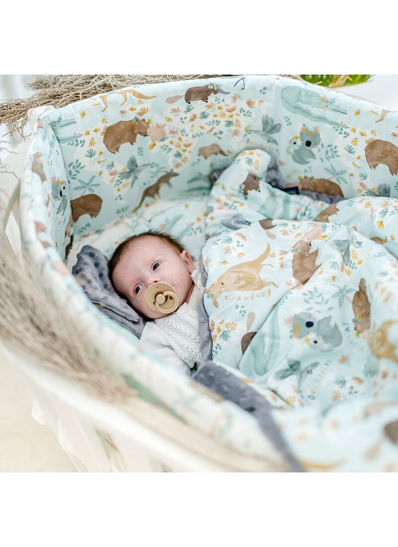 CRIB BLANKET (110x140) DUNDEE & FRIENDS BLUE GREY