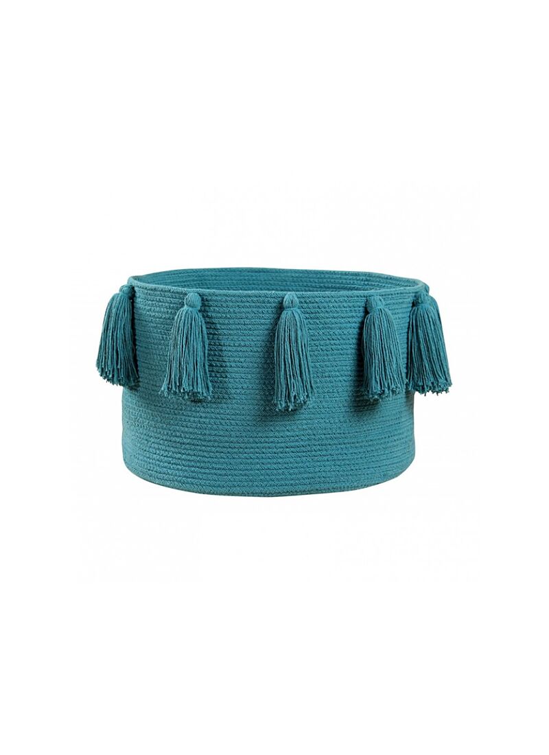BASKET TASSELS PETROLEUM (30X45)