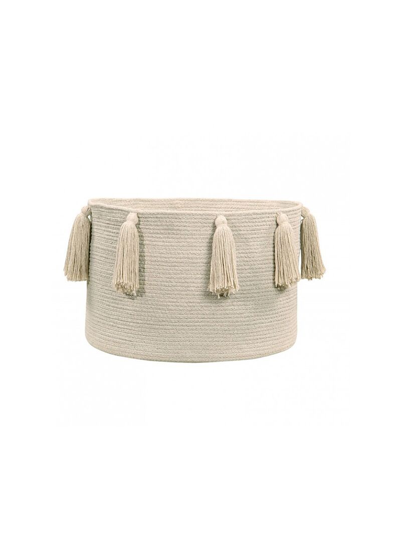BASKET TASSELS NATURAL (30X45)