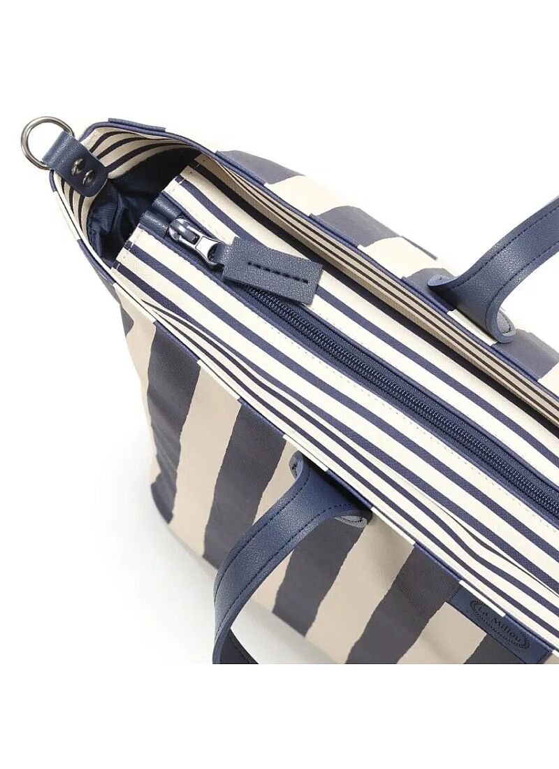 MOMMY'S LARGE BAG STRIPES NAVY