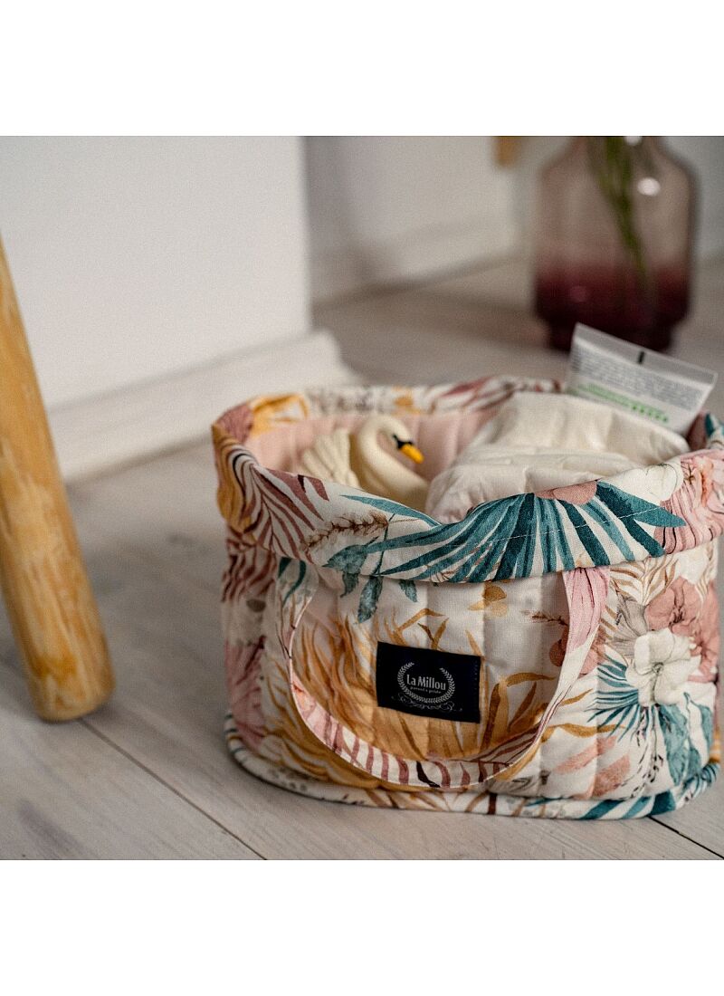 STORAGE BASKET MOLLET BOHO PALMS LIGHT