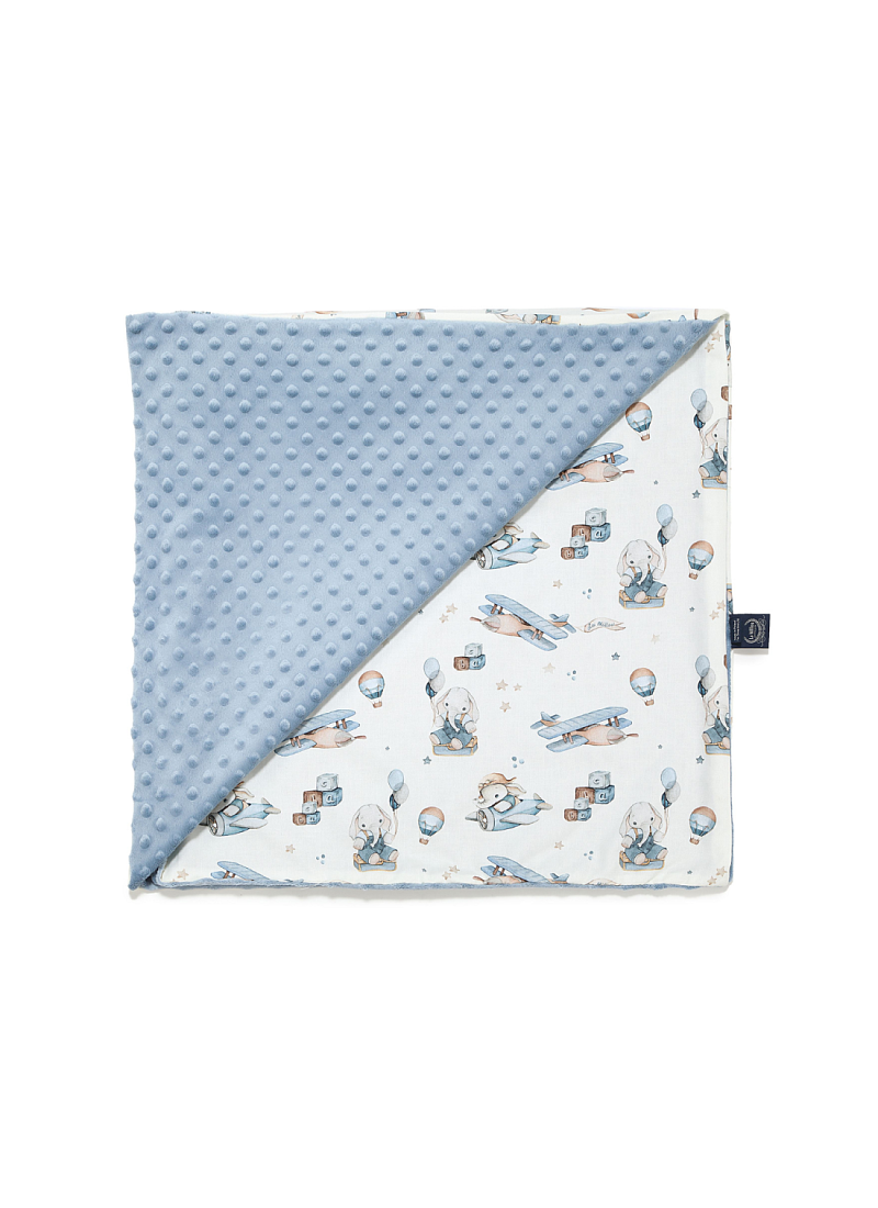 CRADDLE BLANKET (80x100) SIMBO WIND BLUE