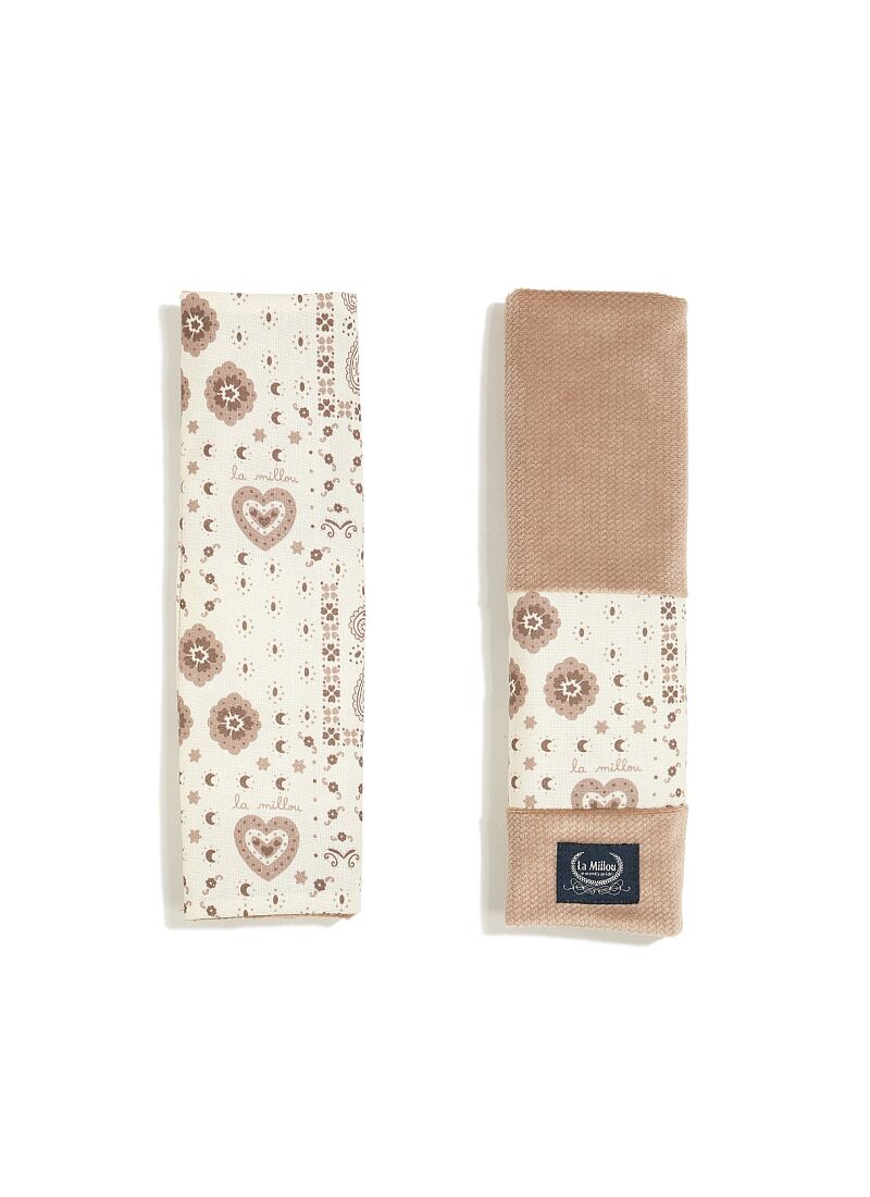 SEAT BELT COVER BAMBILAND VELVET BANDANA CREAM