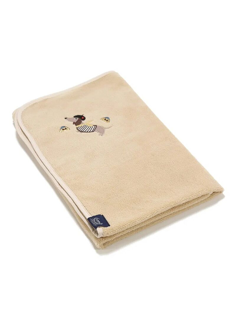 BABY CUDDLE N DRY TOWEL BAMBOO PIERRE THE DOG SAND