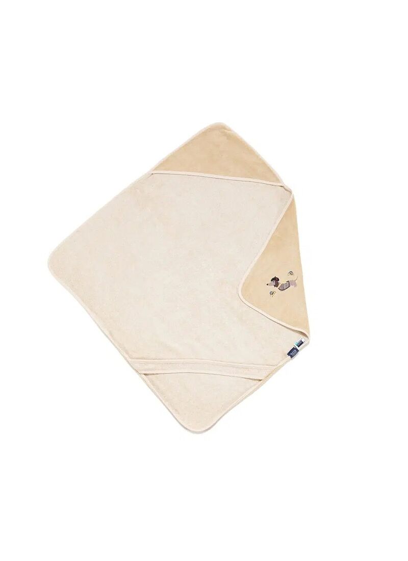 BABY CUDDLE N DRY TOWEL BAMBOO PIERRE THE DOG SAND