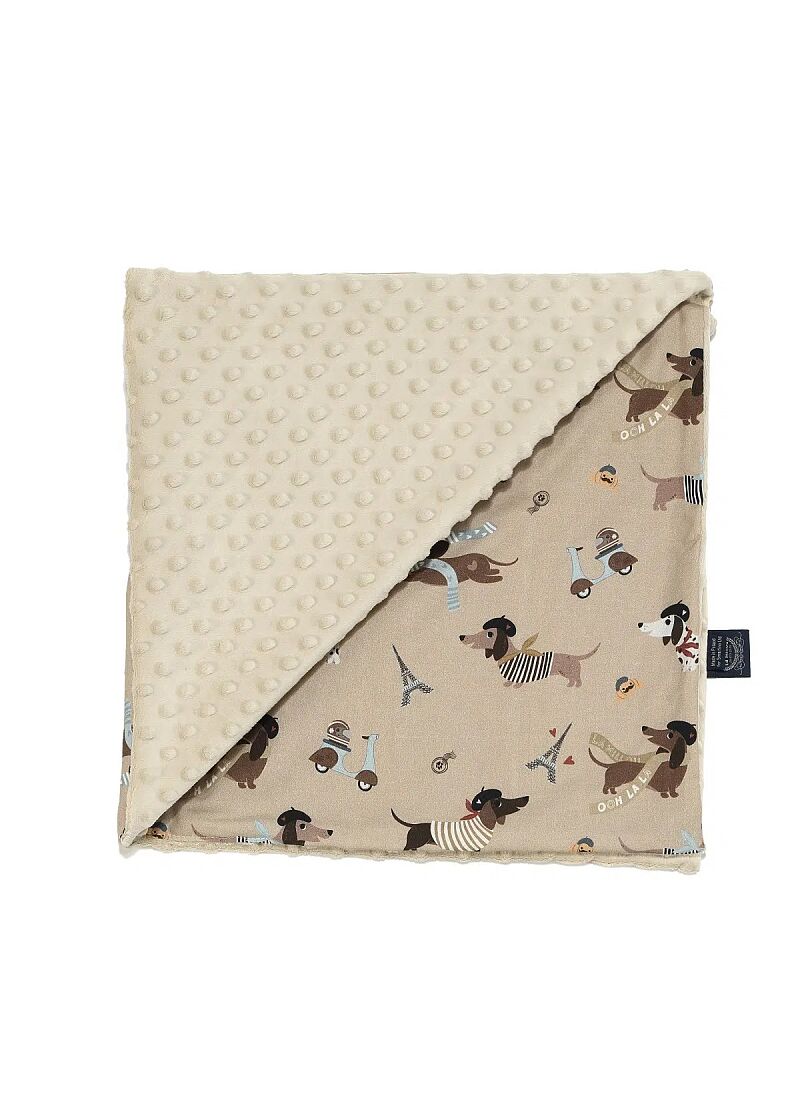 CRIB BLANKET (110x140) BERRY HENRY MINKY ECRU