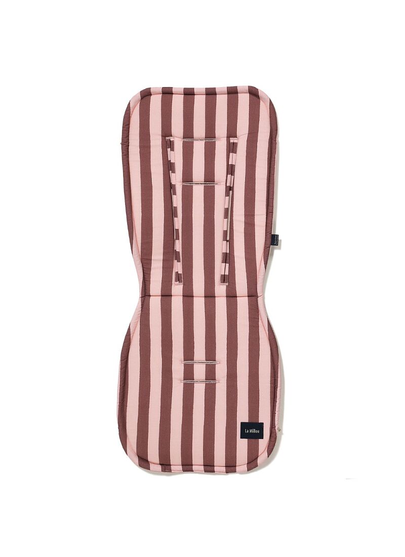 STROLLER PAD STRIPES PINK MULTI