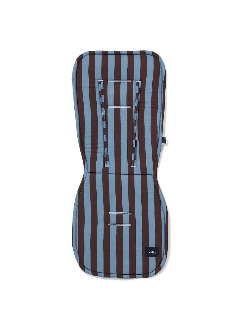 STROLLER PAD STRIPES BLUE MULTI