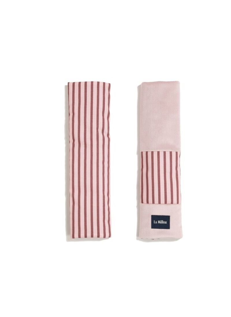 SEAT BELT COVER BAMBILAND STRIPES PINK