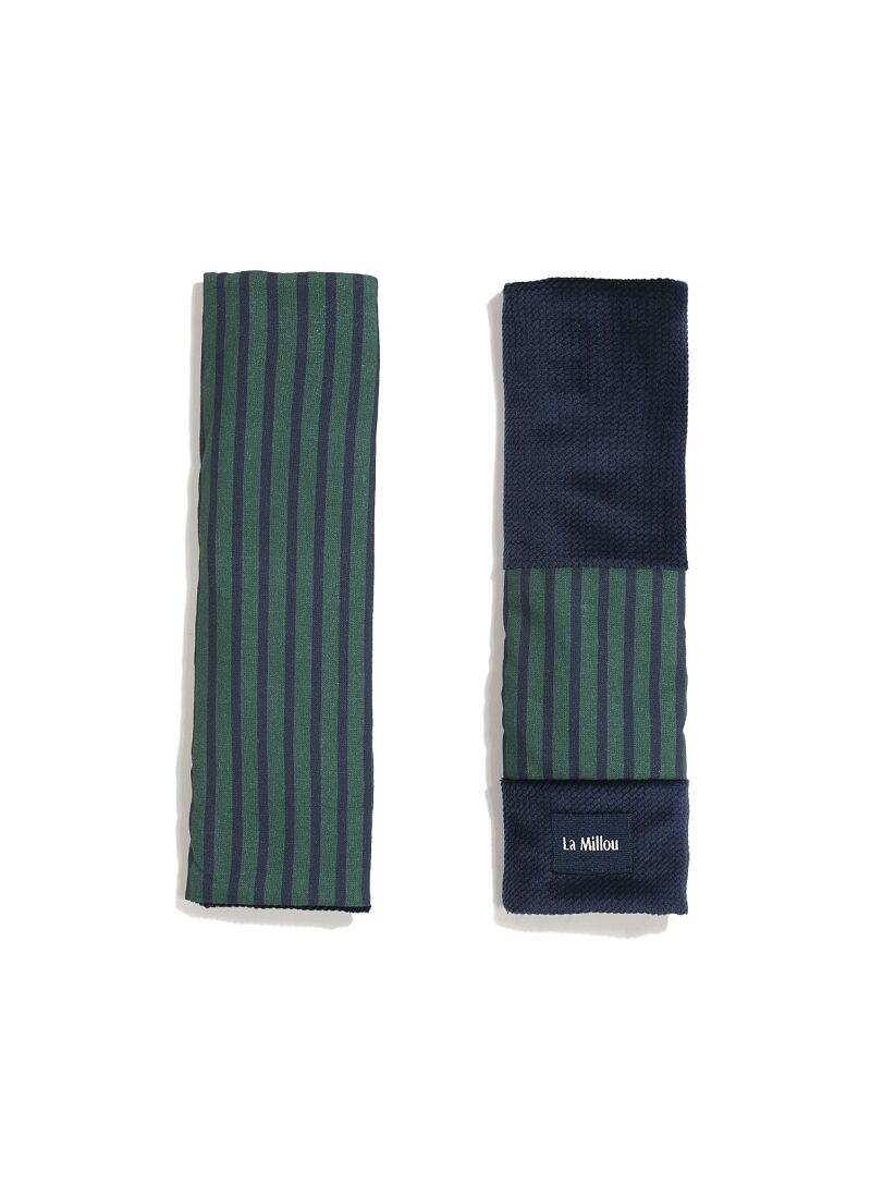 SEAT BELT COVER BAMBILAND STRIPES GREEN
