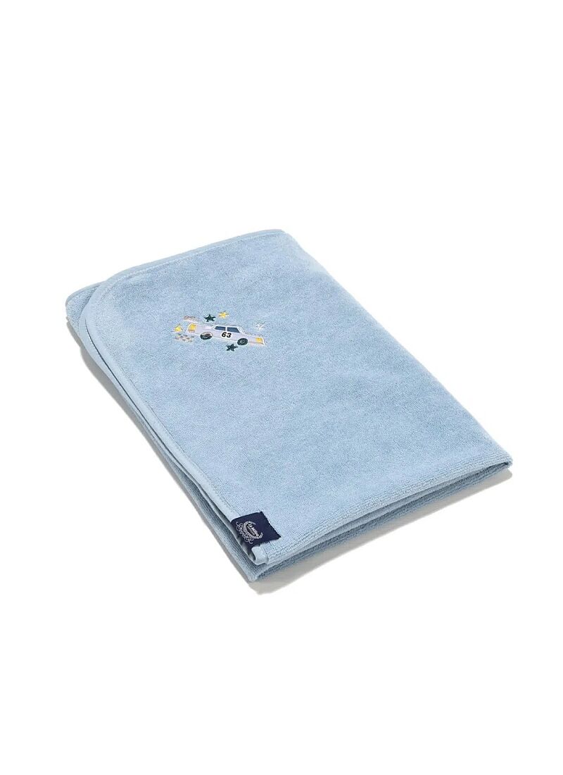 BABY CUDDLE N DRY TOWEL BAMBOO DUSTY BLUE GRAND PRIX