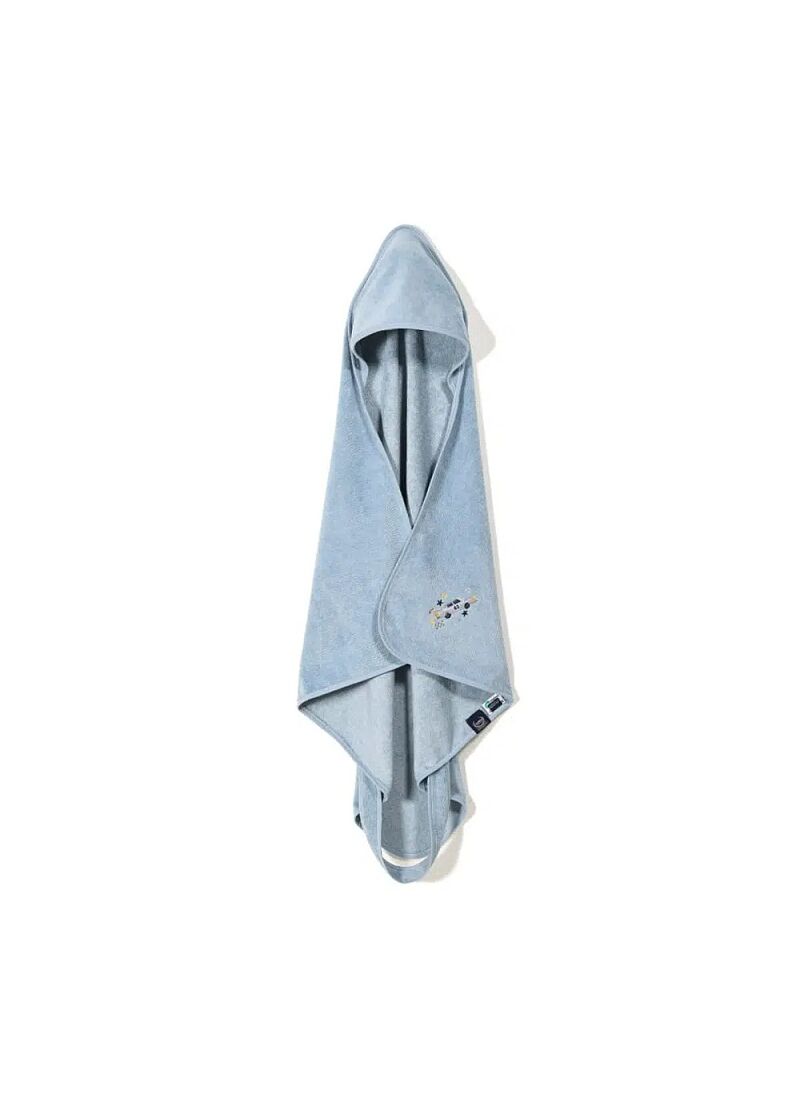 BABY CUDDLE N DRY TOWEL BAMBOO DUSTY BLUE GRAND PRIX