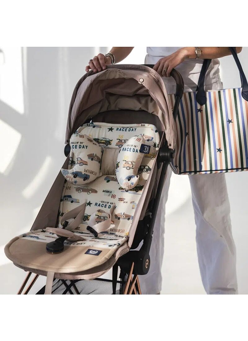 STROLLER PAD BABY BEAR VELVET MOCCA MULTI