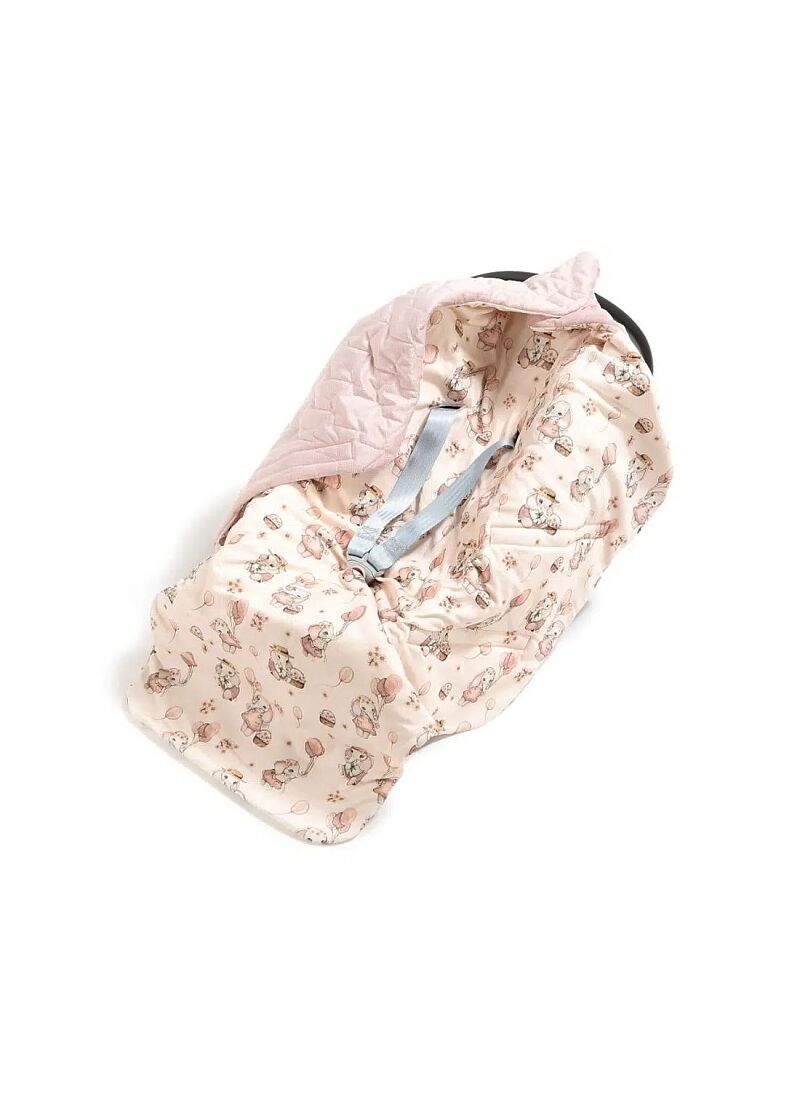 CAR SEAT BLANKET ROSSIE SMOKE ROSE MULTI