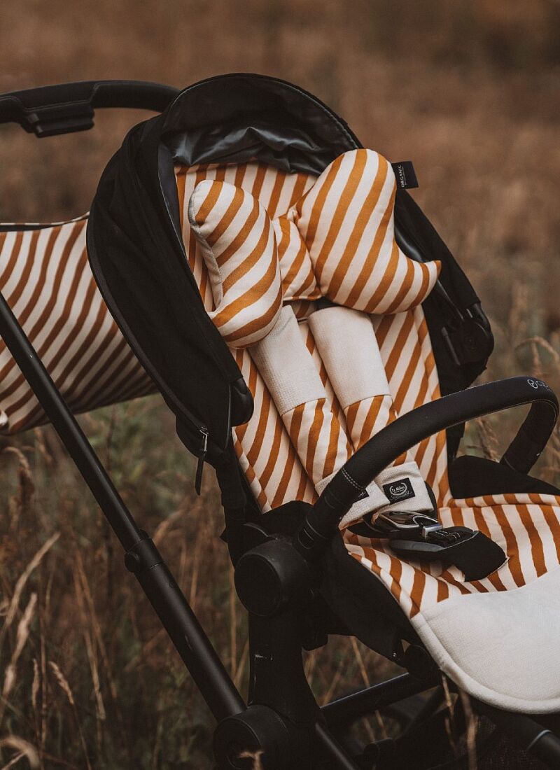 SEAT BELT COVER SHEELA STRIPES ECRU