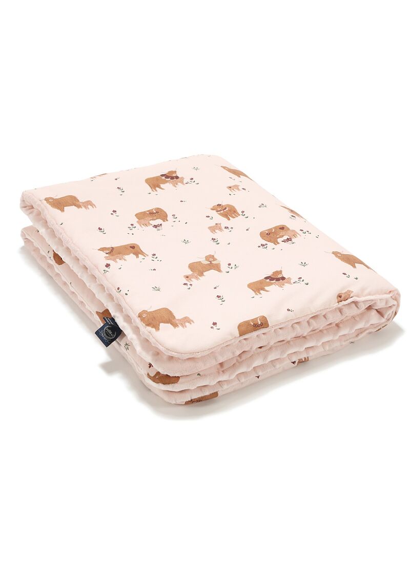 CRADDLE BLANKET (80X100) MOO MEADOW POWDER PINK
