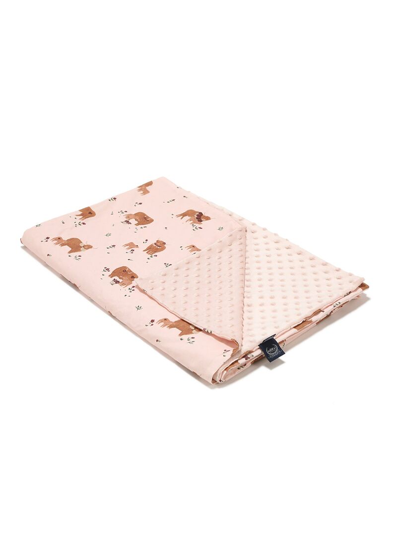 CRADDLE BLANKET (80x100) MOO MEADOW POWDER PINK