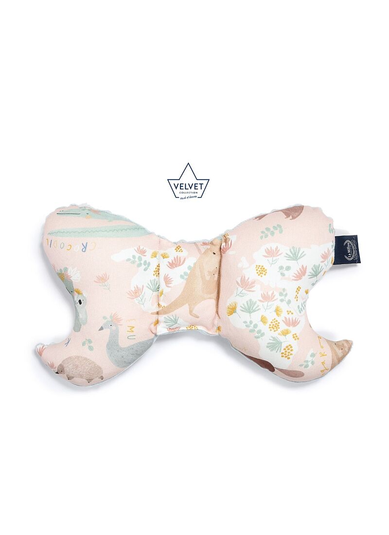 BABY PILLOW ANGEL'S WINGS DUNDEE & FRIENDS PINK VELVET SMOKE MINT