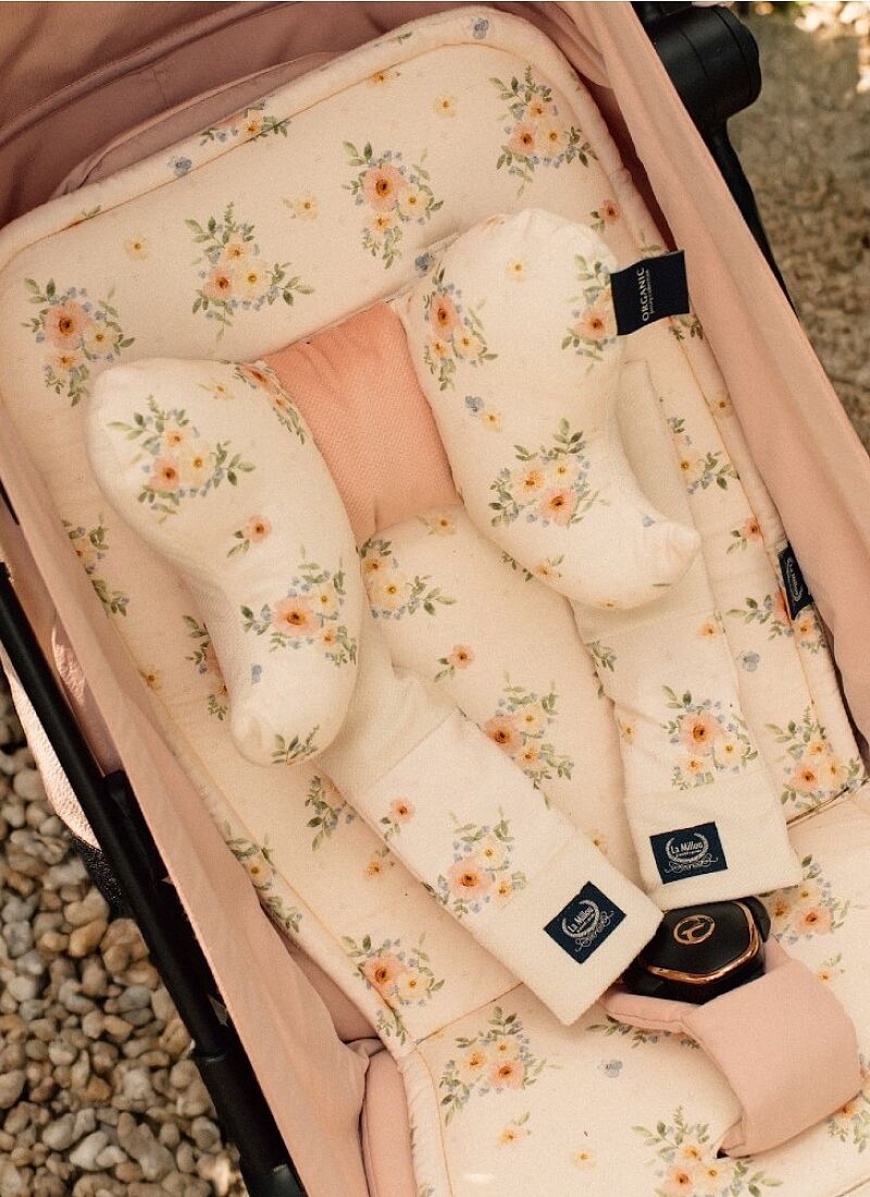 BABY PILLOW ANGEL'S WINGS DUNDEE & FRIENDS PINK VELVET SMOKE MINT