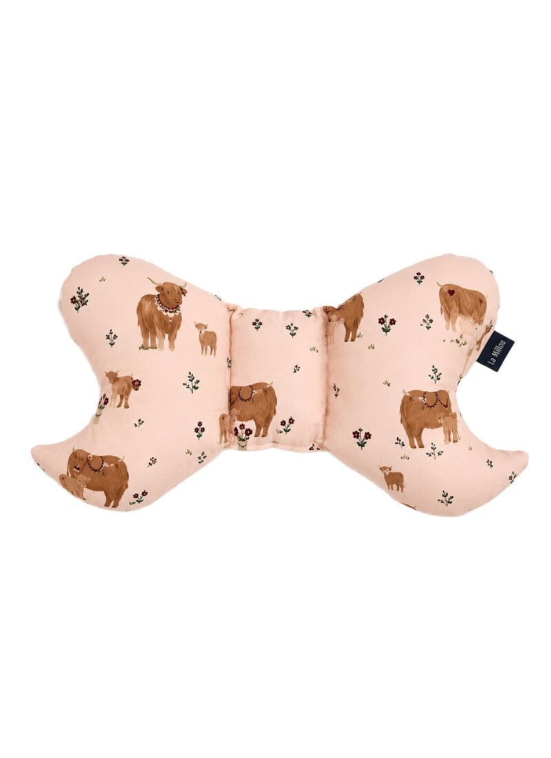 BABY PILLOW ANGEL'S WINGS MOO MEADOW POWDER PINK