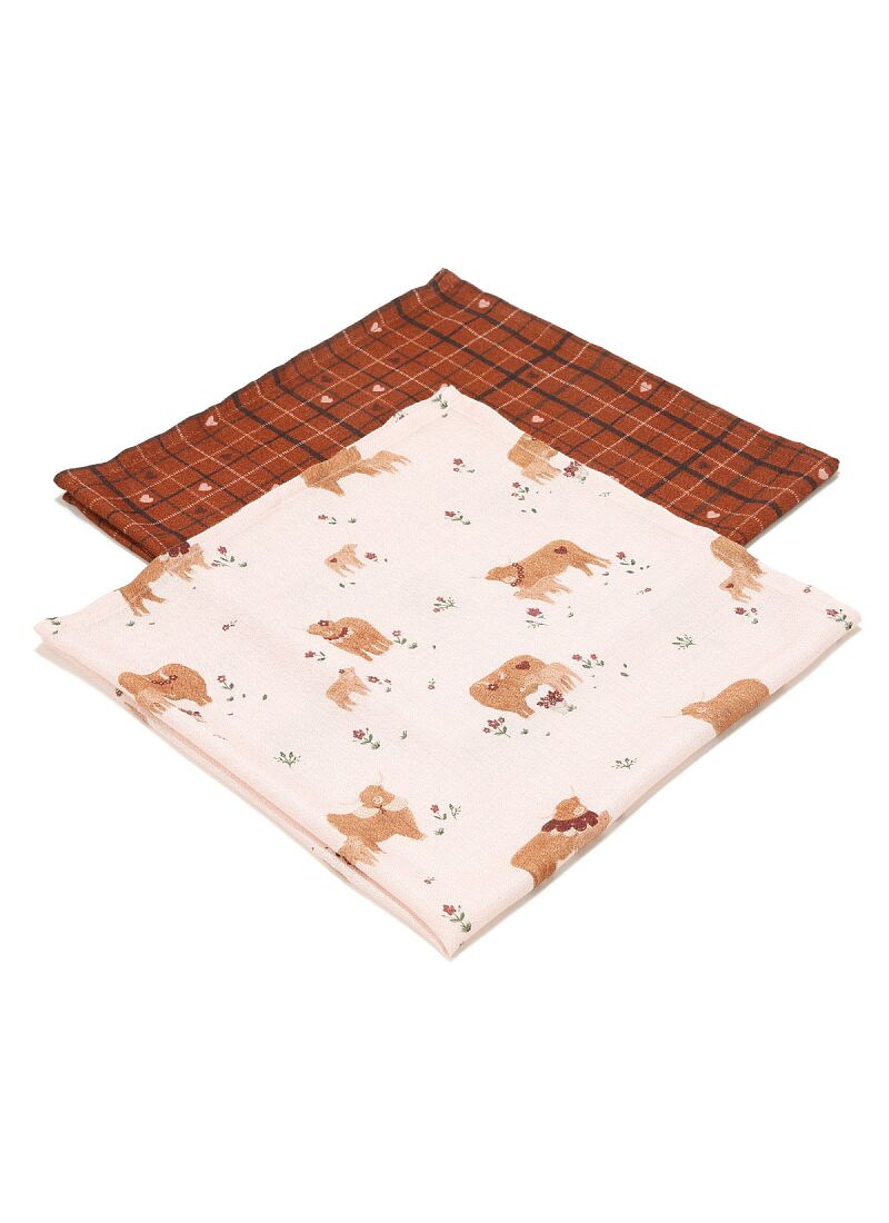 MUSLIN BLANKET (2PCS) MOO MEADOW