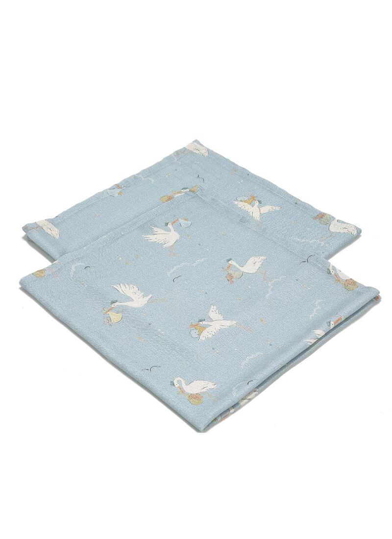 MUSLIN BLANKET (2PCS) BEBE MIGNON BLUE