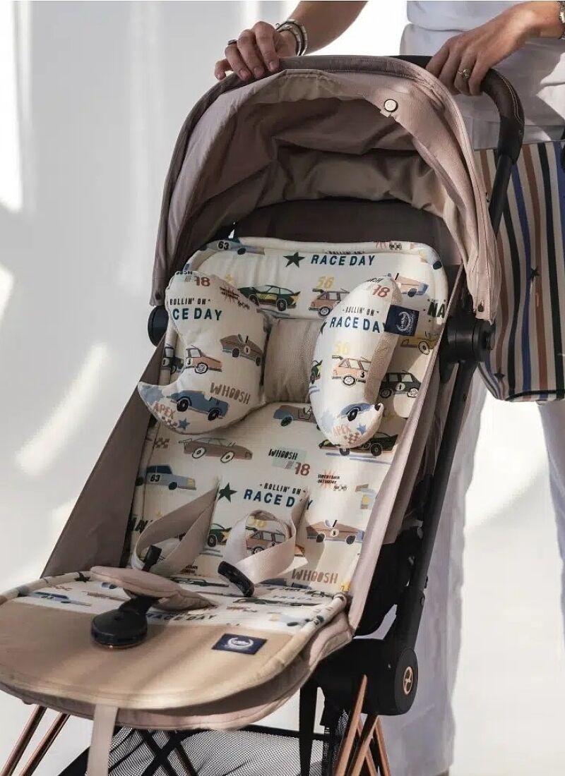 STROLLER PAD SIMBO VELVET WIND BLUE MULTI