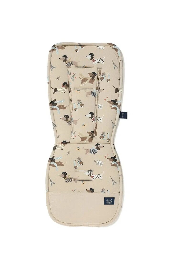 STROLLER PAD PIERRE THE DOG VELVET SAND MULTI