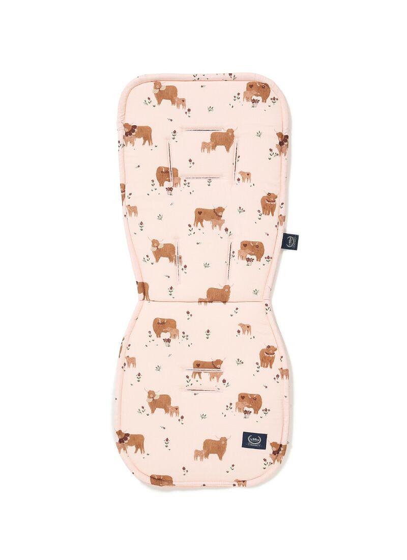 STROLLER PAD MOO MEADOW VELVET POWDER PINK CLASSIC