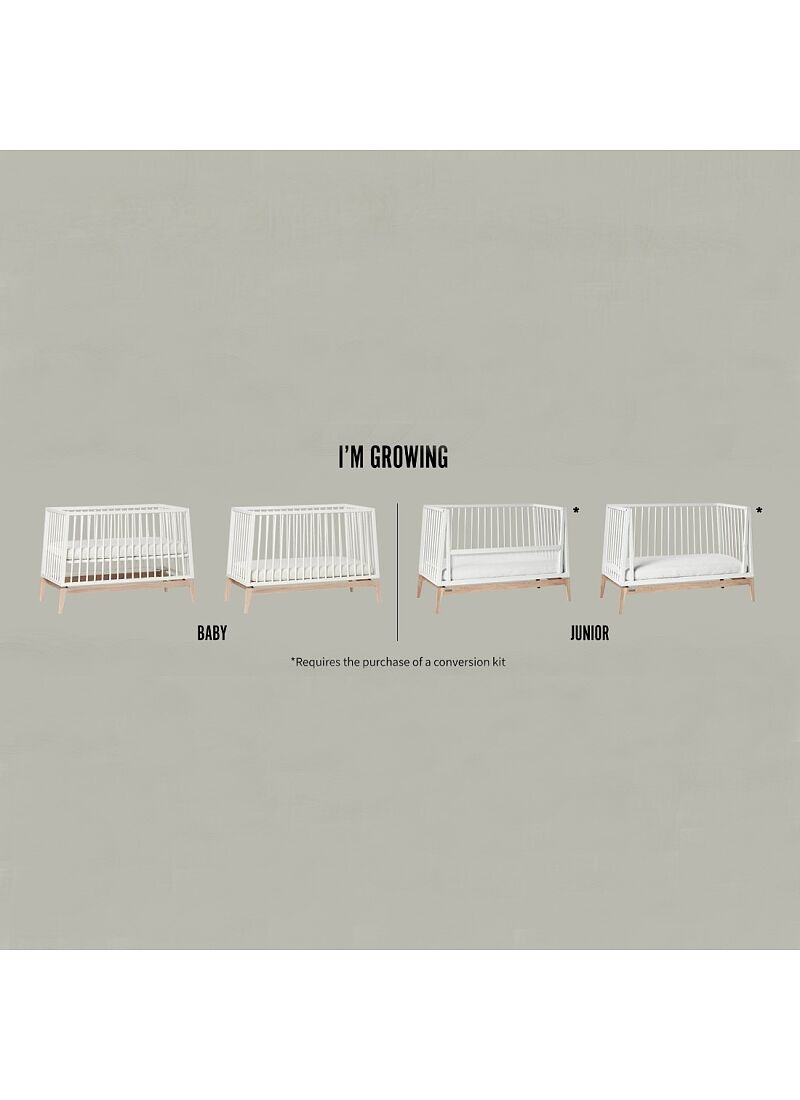 CRIB LUNA WHITE/OAK