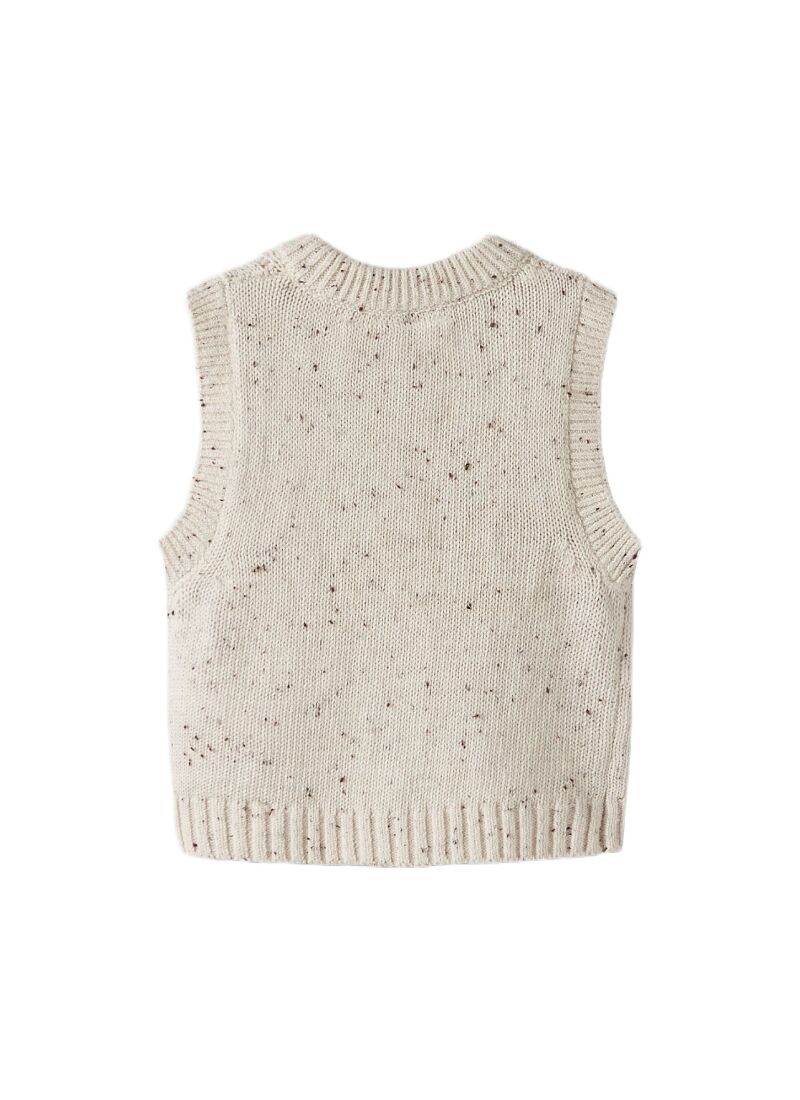 CABLE KNITTED VEST TURTLEDOVE