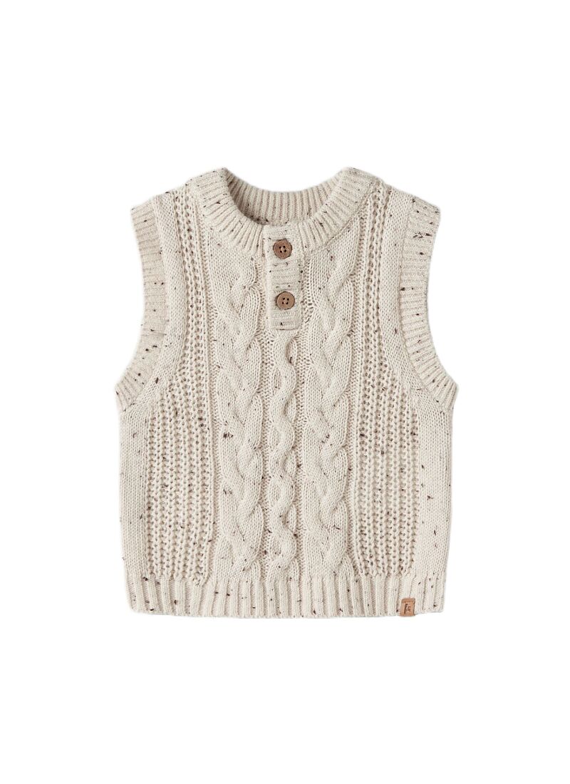 CABLE KNITTED VEST TURTLEDOVE