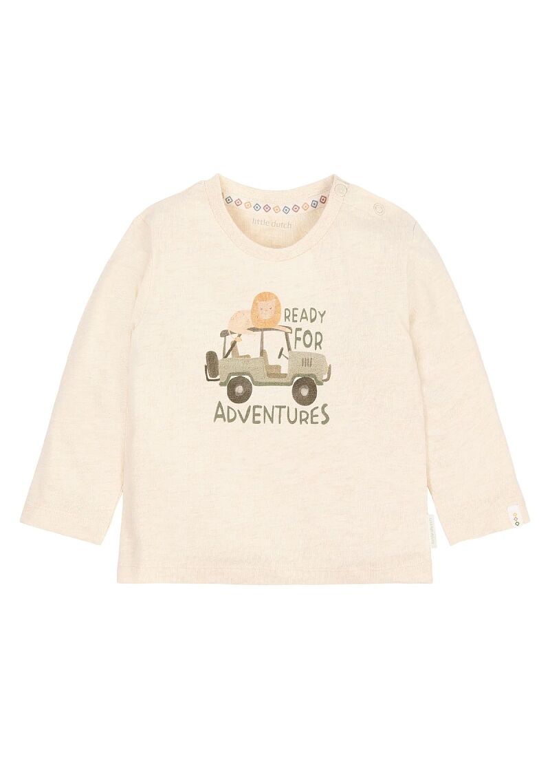 ORGANIC COTTON LONG SLEEVE BLOUSE SAND MELEE