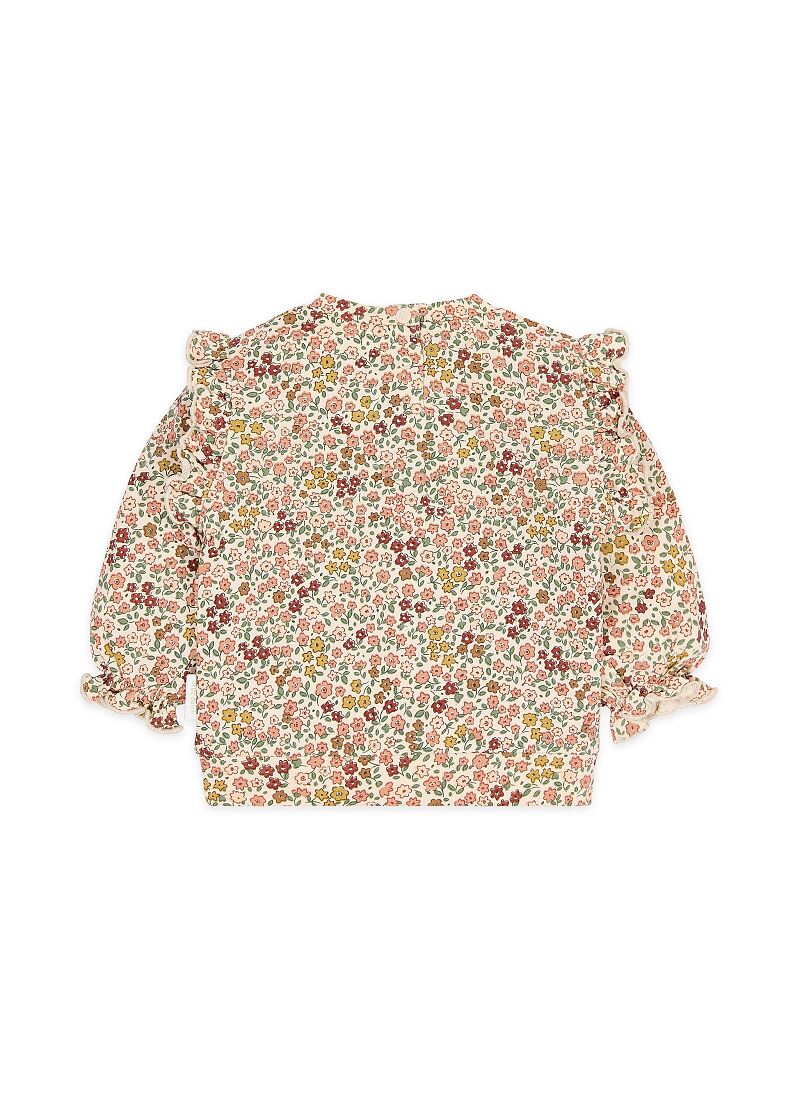 ORGANIC COTTON SWEATSHIRT SAFARI FLOWERS