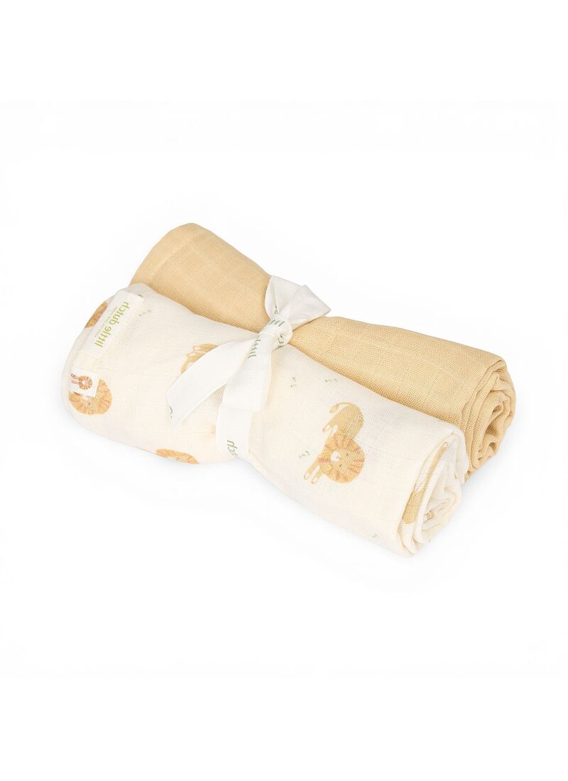 MUSLIN BLANKET (2PCS) SAFARI LEO